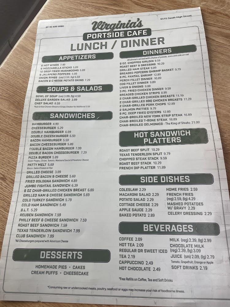 Portside Cafe Menu image 2